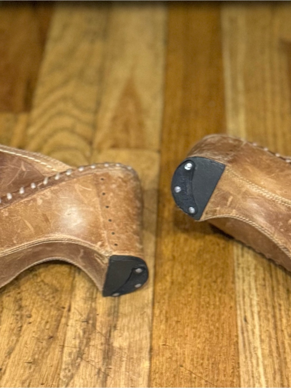 Size 7.5 Vintage Frye Brown Leather Buckled Clogs - Picture 7 of 7